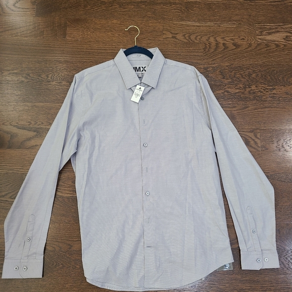 NWT Express Men's Gray Shirt Fitted Sz.L - Picture 1 of 8
